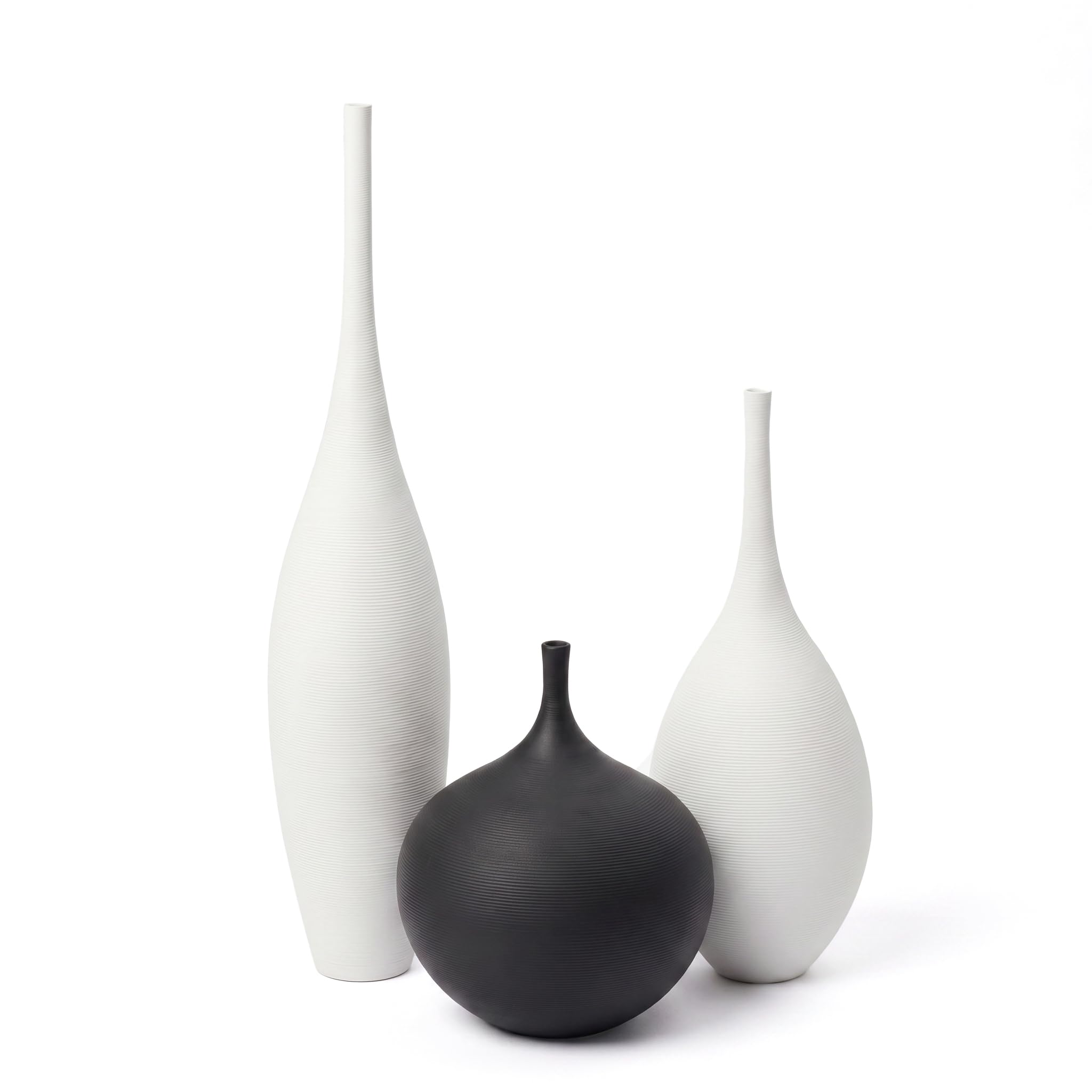 Vases en céramique blanche Wabi-Sabi Relexome (Lot de 3) pour la décoration de table du salon