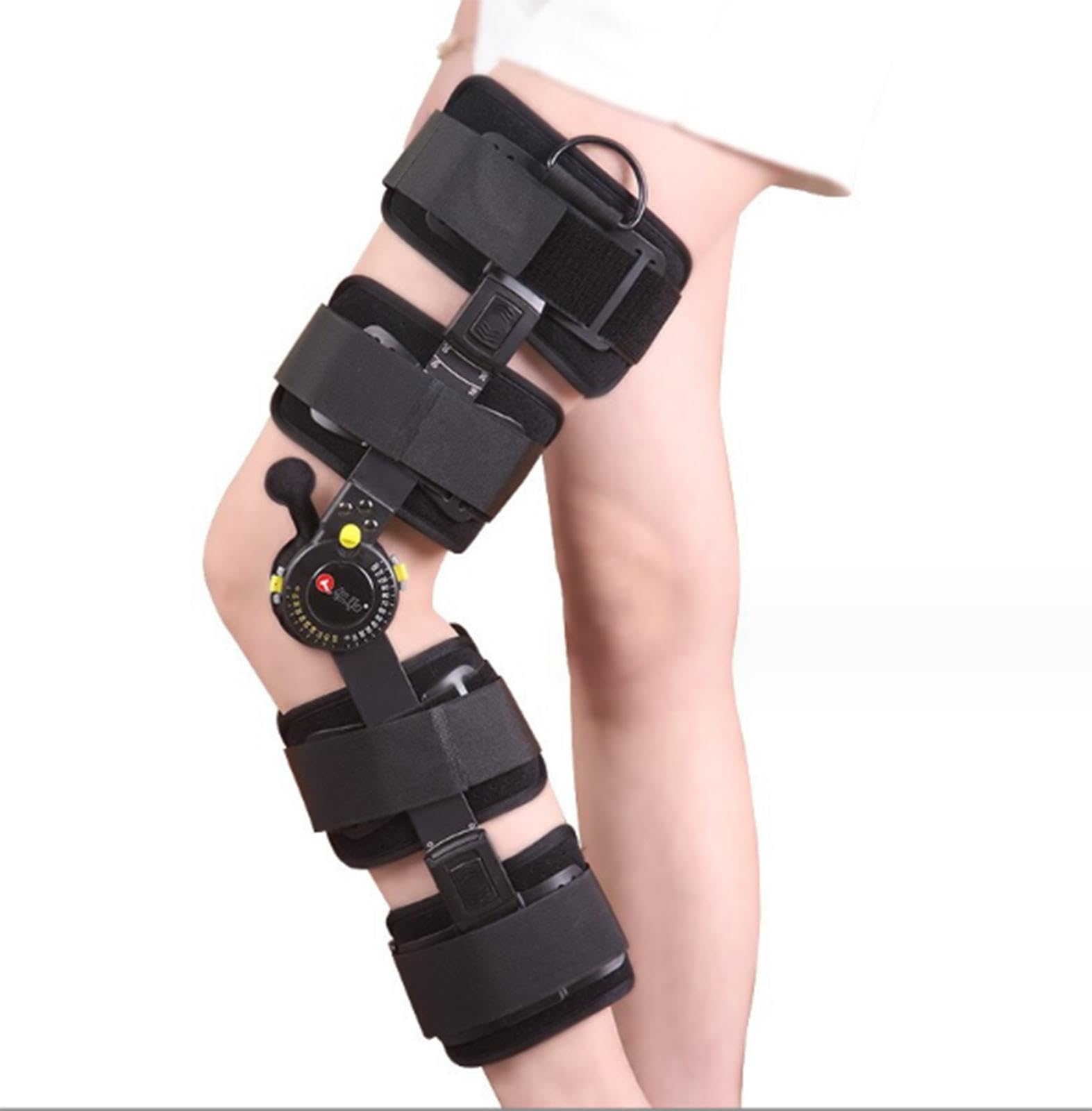 Rodillera Inmovilizadora con Bisagras Estabilizador de Pierna Ajustable Postoperatoria Para Rehabilitación Ortopédica, Lesiones de Menisco, Tendinitis, Alivio Del Dolor en Las Articulaciones,Right