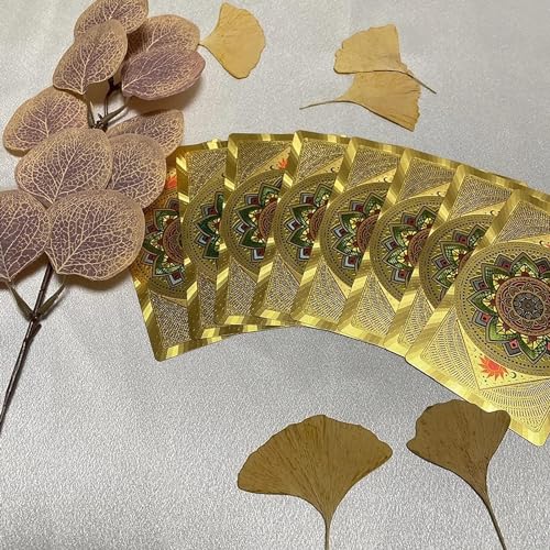Baraja de tarot dorada impermeable para principiantes