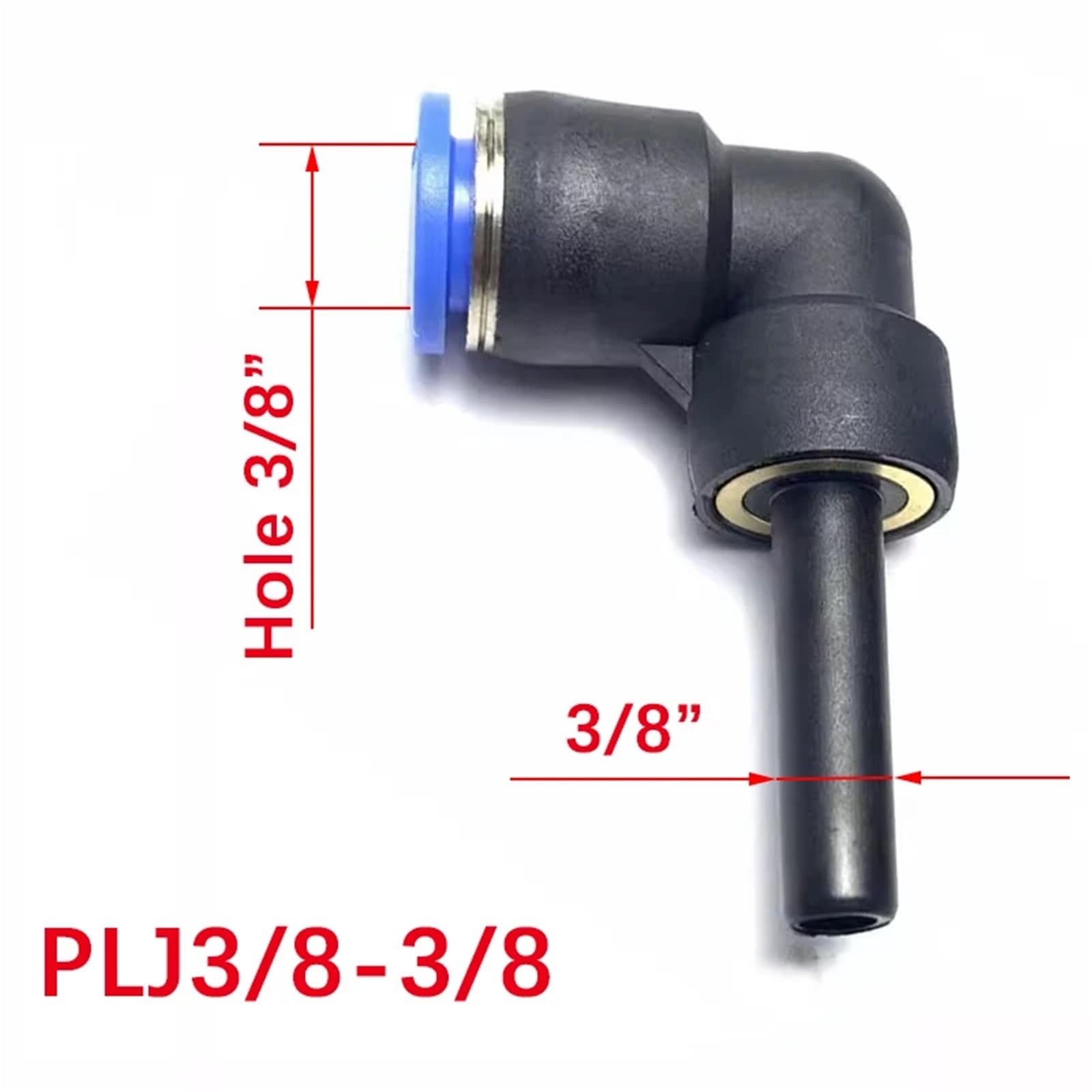 Connecteur rapide pneumatique PLJ, levier coudé, coude à insertion tubulaire, 10 pièces(PLJ3-8)