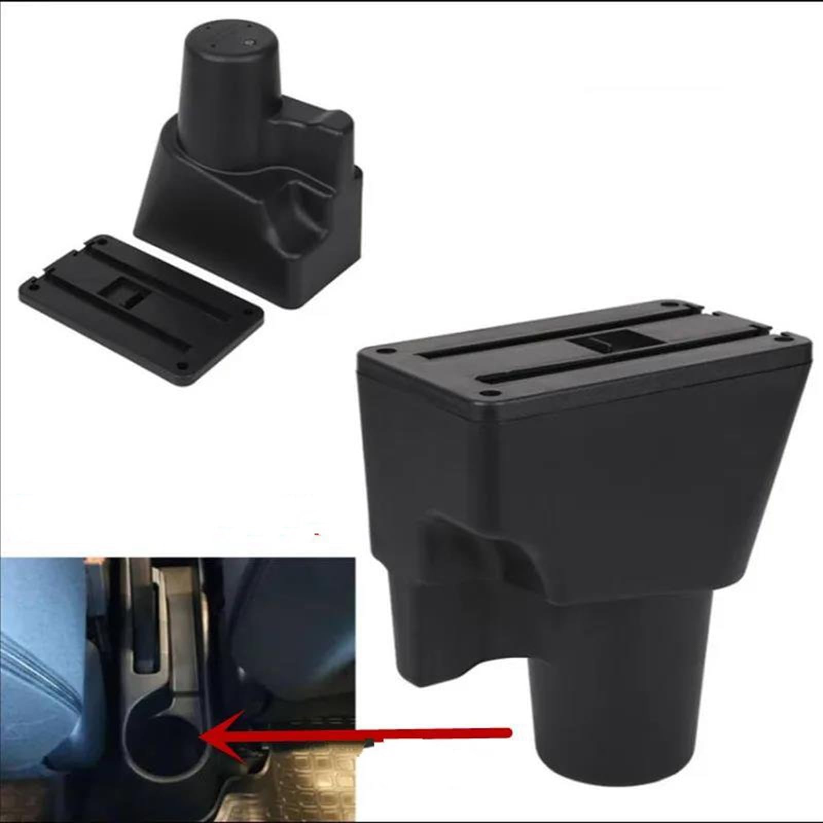 Scatola Bracciolo Con Supporto Multifunzionale Accessori Per La Modifica Degli Interni Dell'auto Imbottiti In PU Per Picanto 3X-Line Consolle centrale(B brown 3USB)