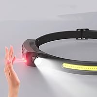 Vista 9 de Lámpara de cabeza, luz LED brillante e impermeable, 3.9 x 2.2 in, lámpara con sensor de movimiento, linterna impermeable, función de sensor