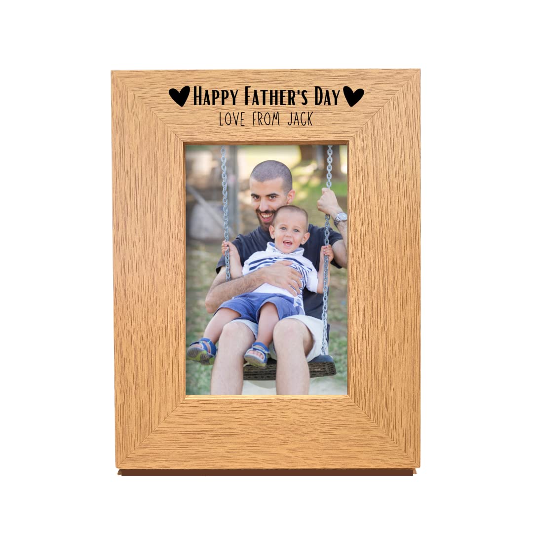 Second Ave Personalised Oak 6x4 Portrait Picture Photo Frame Happy Father's Day Gift