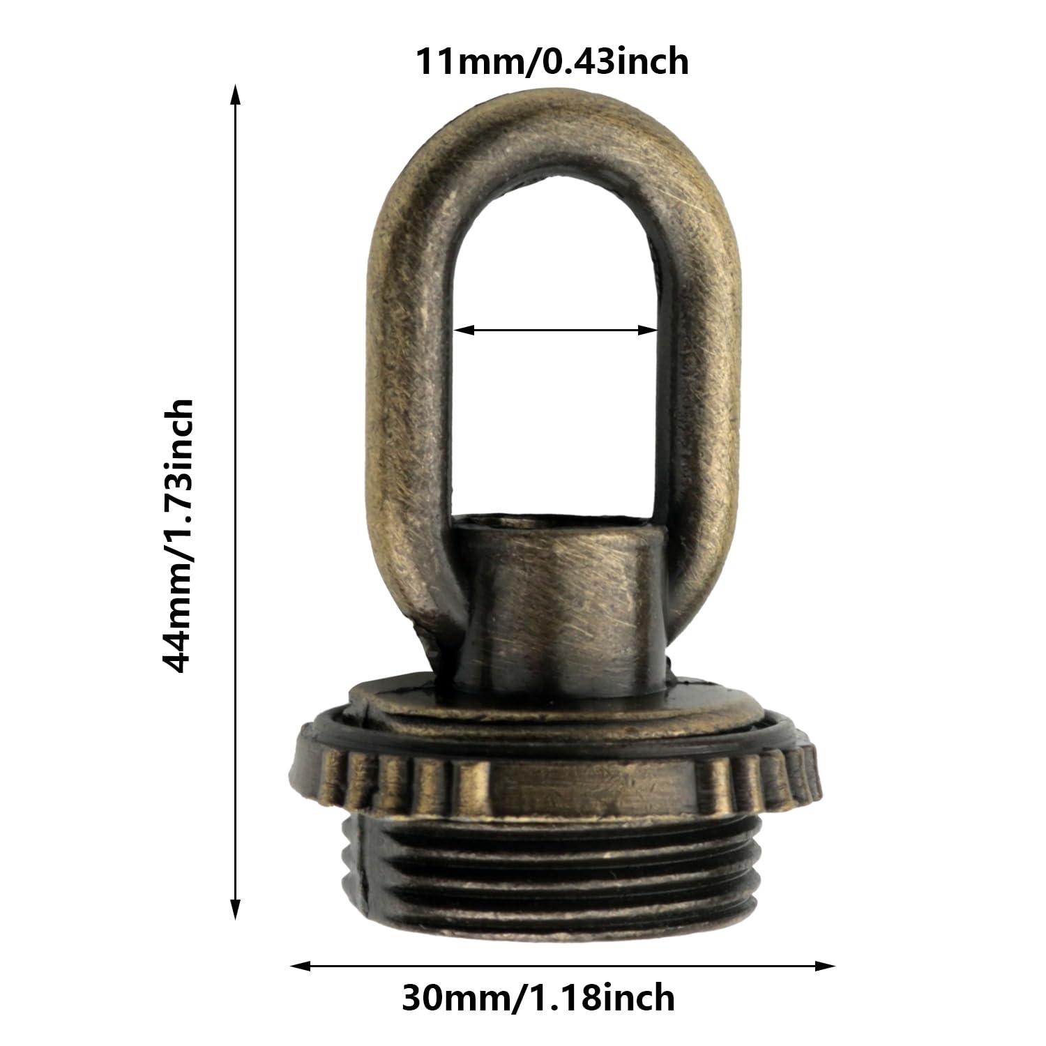 ZZHXSM 2PCS Crystal Lamp Inner and Outer Threaded Ring Fitting Bronze Zinc Alloy Threaded Ring Eye Nut Ring Nut Fixing Chandelier for Candelabra Lamp Traditional Chandelier Pendant Lamp