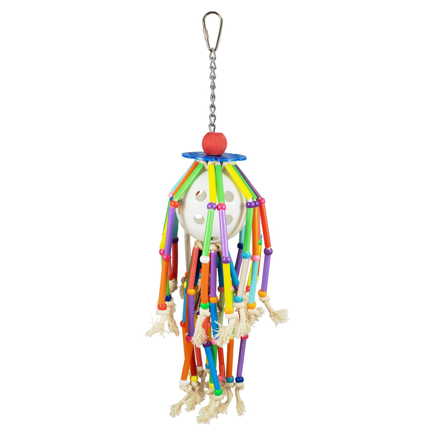 Super Bird Creations SB1205 Squiggy Bird Toy - Satisfies Chewing and Preening Behavior - Interactive Parrot Toy - Ringnecks Medium Conures African Greys Eclectus - Ideal for Medium to Large Bird Size