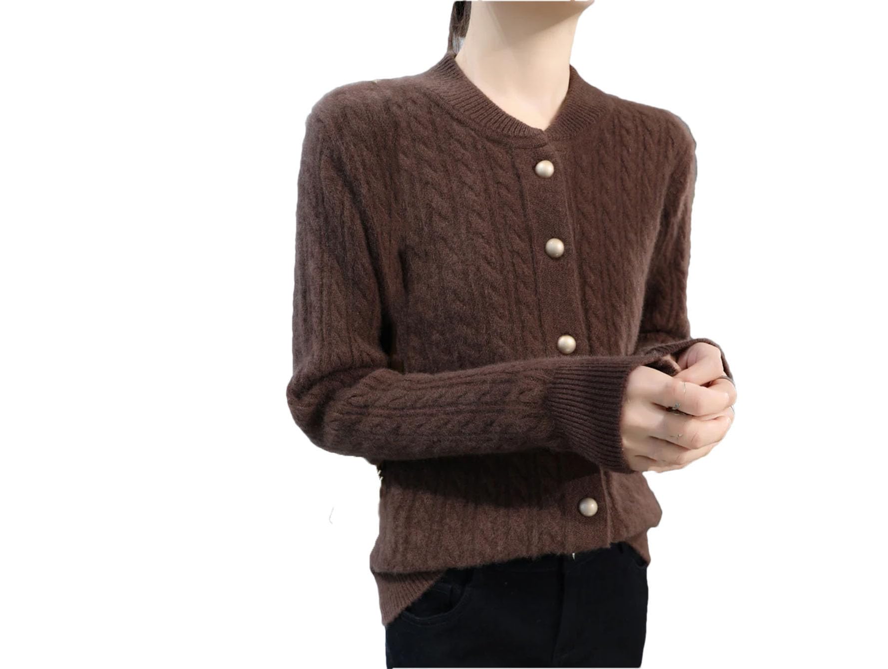 Maglione da donna lavorato a maglia a trecce maglione spesso maglione di lana maglieria maglione