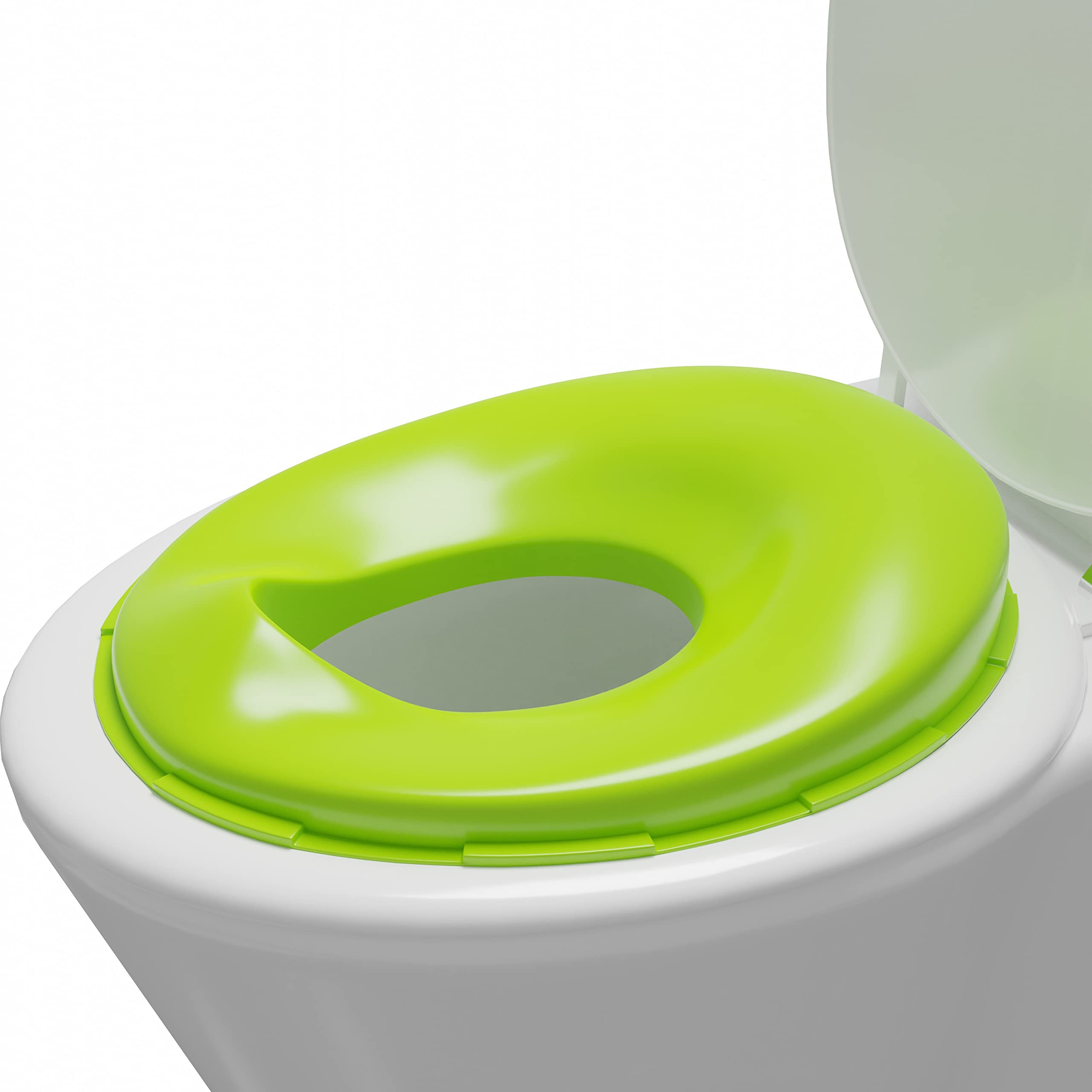 Techhark® Kids Toilet Training Set with Step Stool and Potty Seat, Safari Giraffe Design, Lime Green and White - Image 2 thumbnail