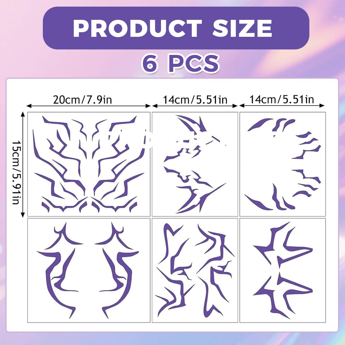 Ruvan 6 PCS Tatuajes Temporales Kpop, Tatuajes Temporales Hunters, K Pop Anime Disfraces Para Cosplay, Duraderos Y Fáciles De Usar, Para Cosplay, Carnaval, Halloween, Noches En El Escenario — view 2