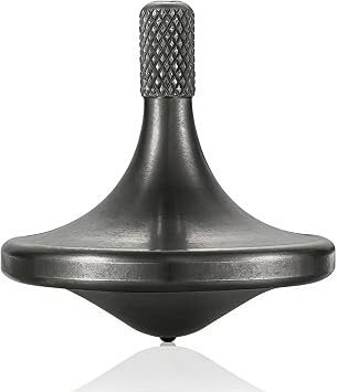 Premium Precious Titanium Spinning Top, Spin Long Time Exceed 10 Minutes, Perfect Balance, Metal Kinetic Desk Fidget Toy, Wear-Resistant Drop-Resistant Does not Rust Mars Stone Washing Gray