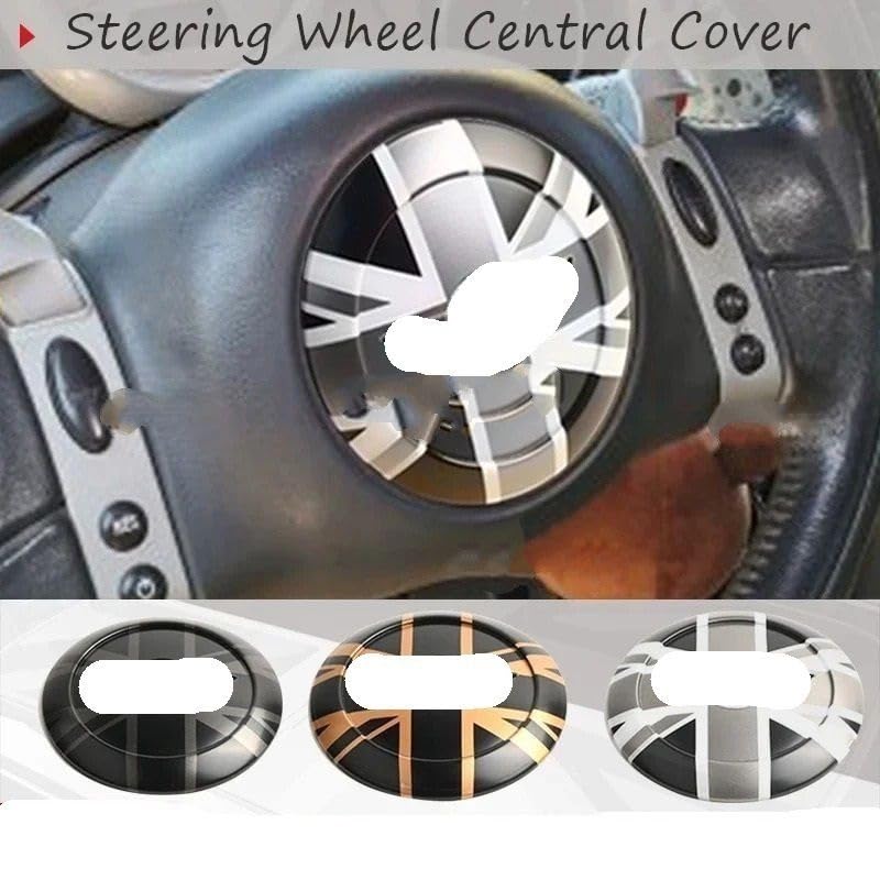 Szary Jack dla B//M//W MINI Cooper R50 R52 R53 3D Panel środkowy kierownicy naklejki samochodowe stylizacja wnętrza samochodu akcesoria tapicerka(Black)