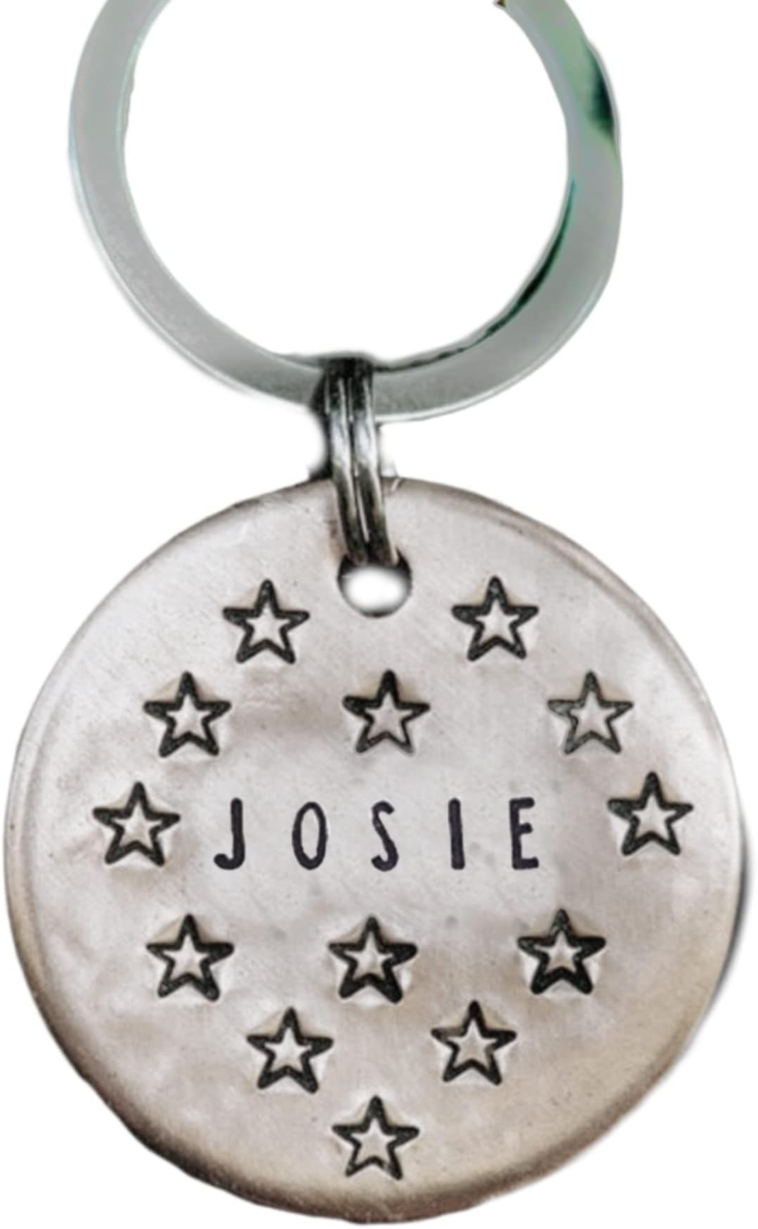 Key ring Pet Dog or Cat Name Tag ID identification Personalized Dog ID Tag with star design, Cat ID Pet Tag, Hand stamped Engraved, Dog Collar Tag, Pet Name Tag, Celestial Pet ID tag