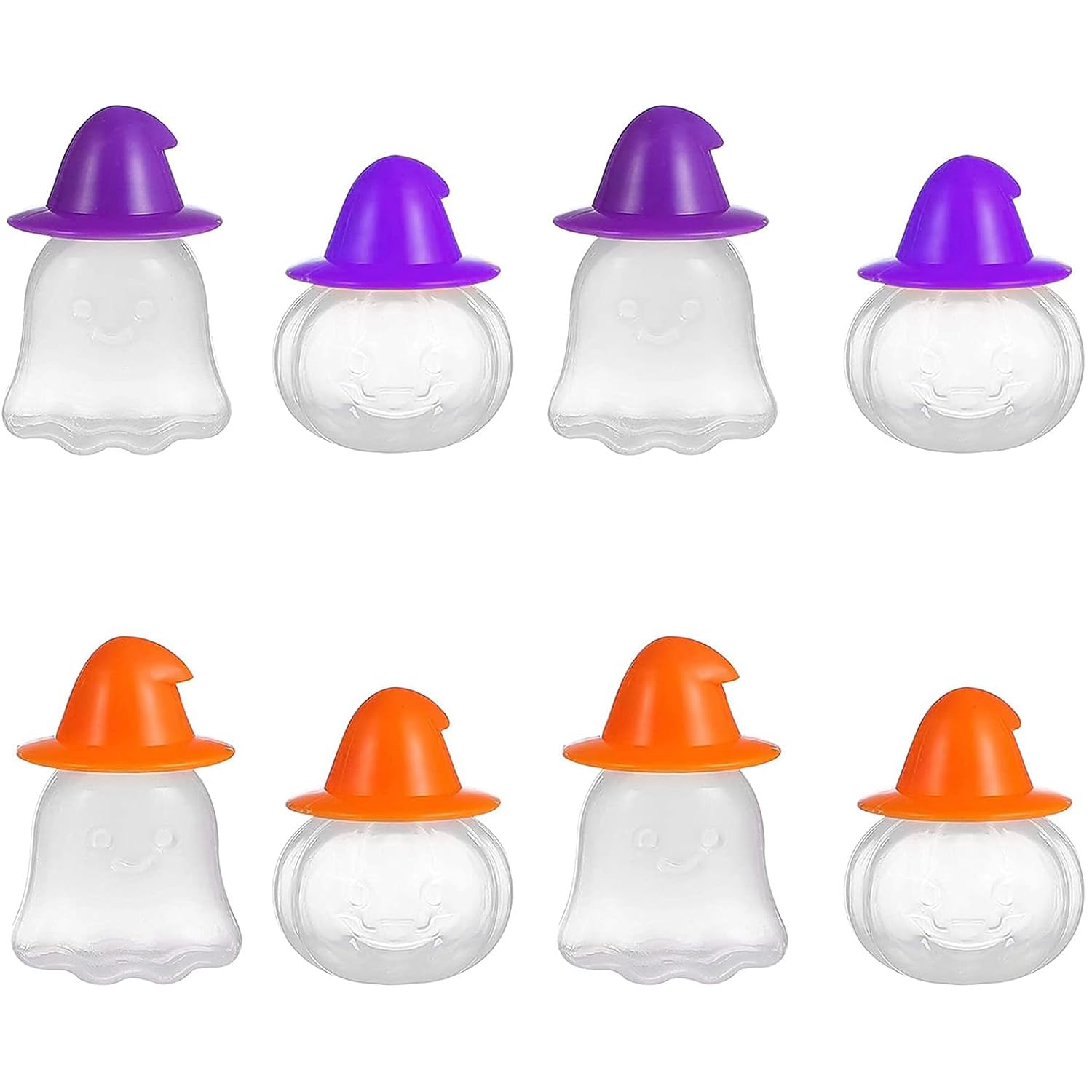 RONRONS 8 Pieces Halloween Ghost Pumpkin Shaped Seasoning Sauce Squeeze Bottles Mini Salad Dressing Ketchup Container Leakproof Soy Sauce Condiments Storage Bottle for Bento Box Kitchen Accessories