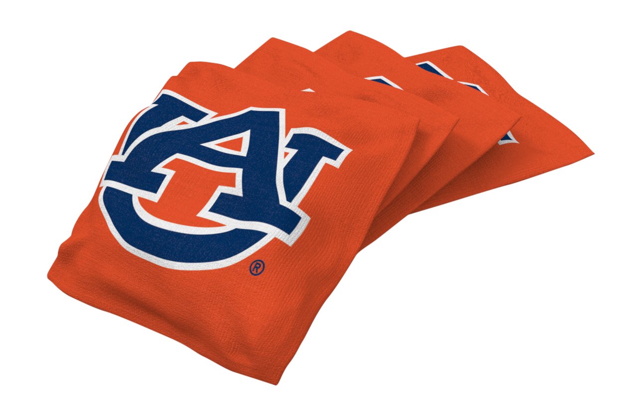 NCAA College Auburn Tigers Orange Authentic Cornhole Bean Bag Set (4 Pack)