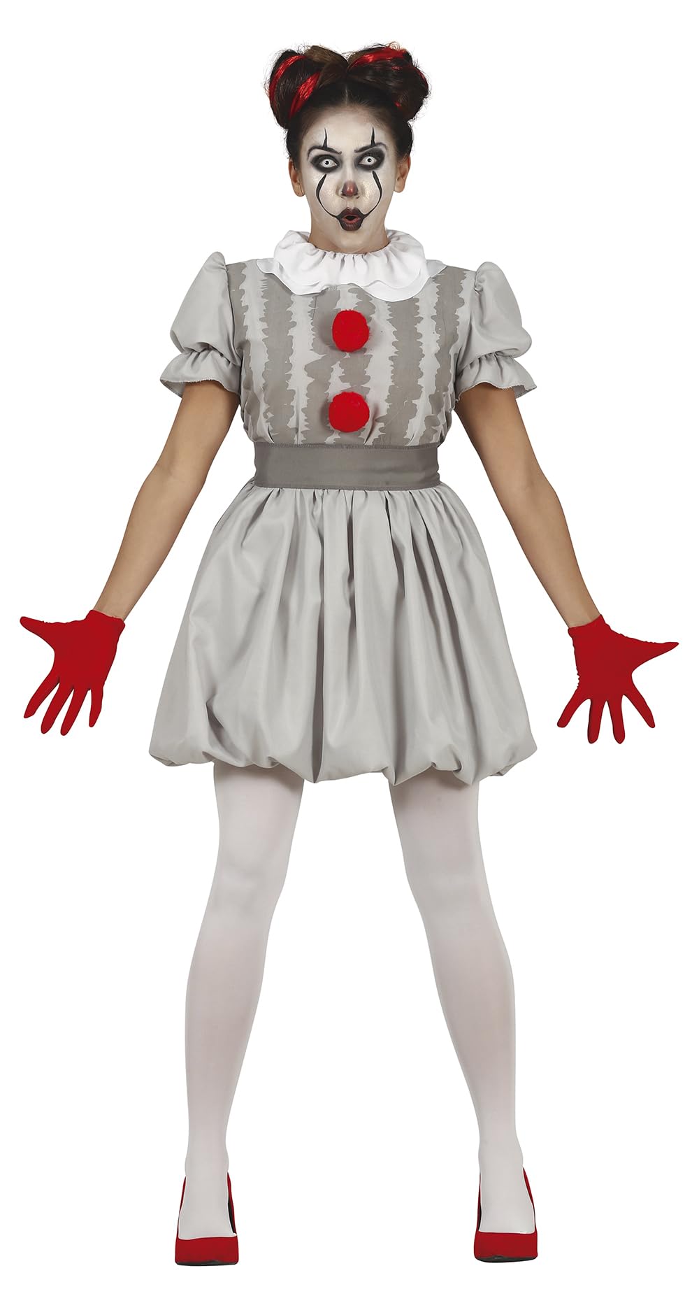 FIESTAS GUIRCA Clown Costume Grey Dress for Adult Women