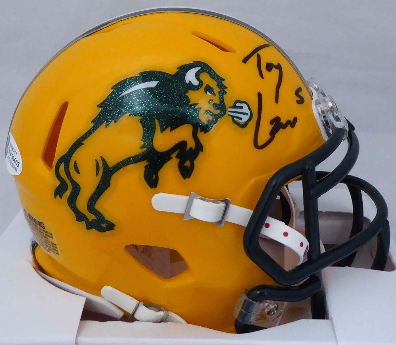 Trey Lance Autographed North Dakota State Bison Speed Mini Helmet Beckett Witnessed