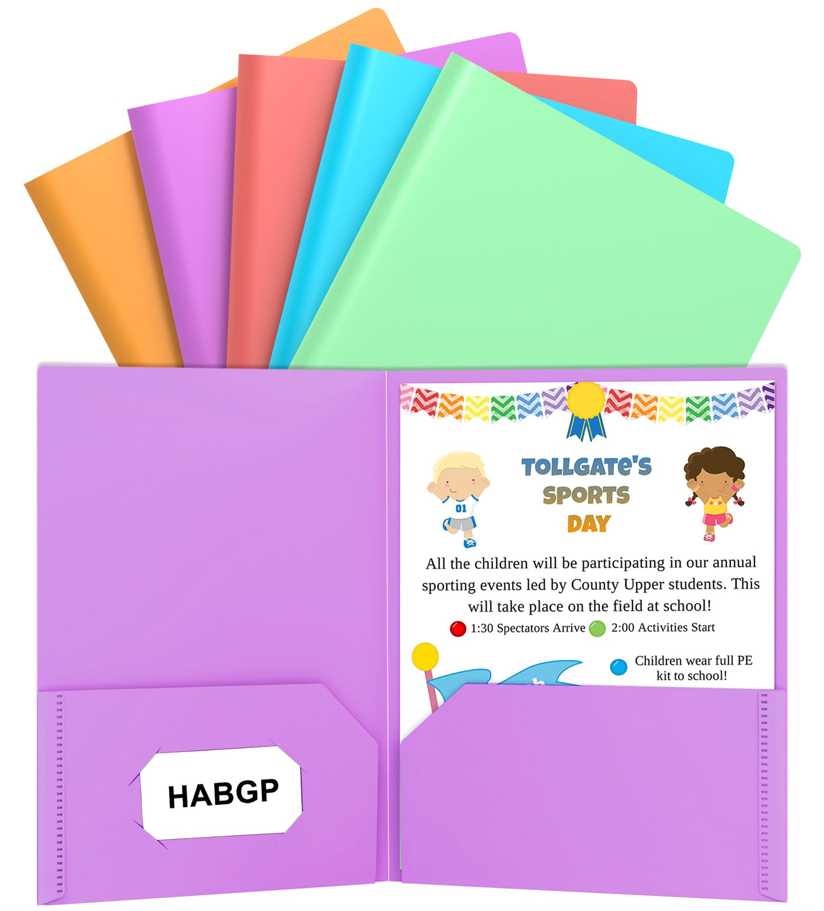 Pastas HABGP Com Bolsos - 7 Cores Para Organização De Documentos