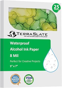 TerraSlate Paper, 8 Mil, 5" x 7", Alcohol Ink Art Paper, 25 Sheets