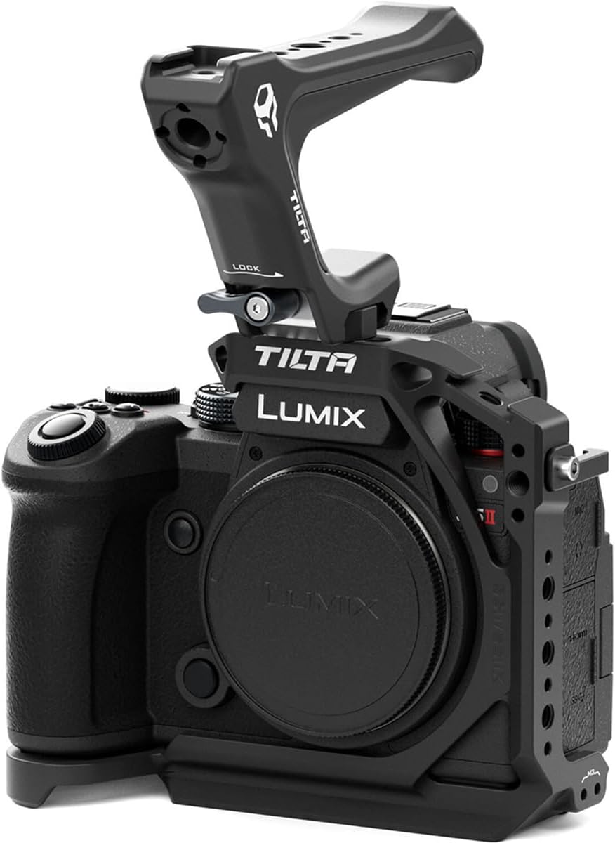 Tilta Camera Cage for Panasonic S5 II/IIX/G8 II Lightweight Kit - Titanium Gray, with Mount Accessories via NATO, Cold Shoe and 1/4"-20 Threads with Locating Pins