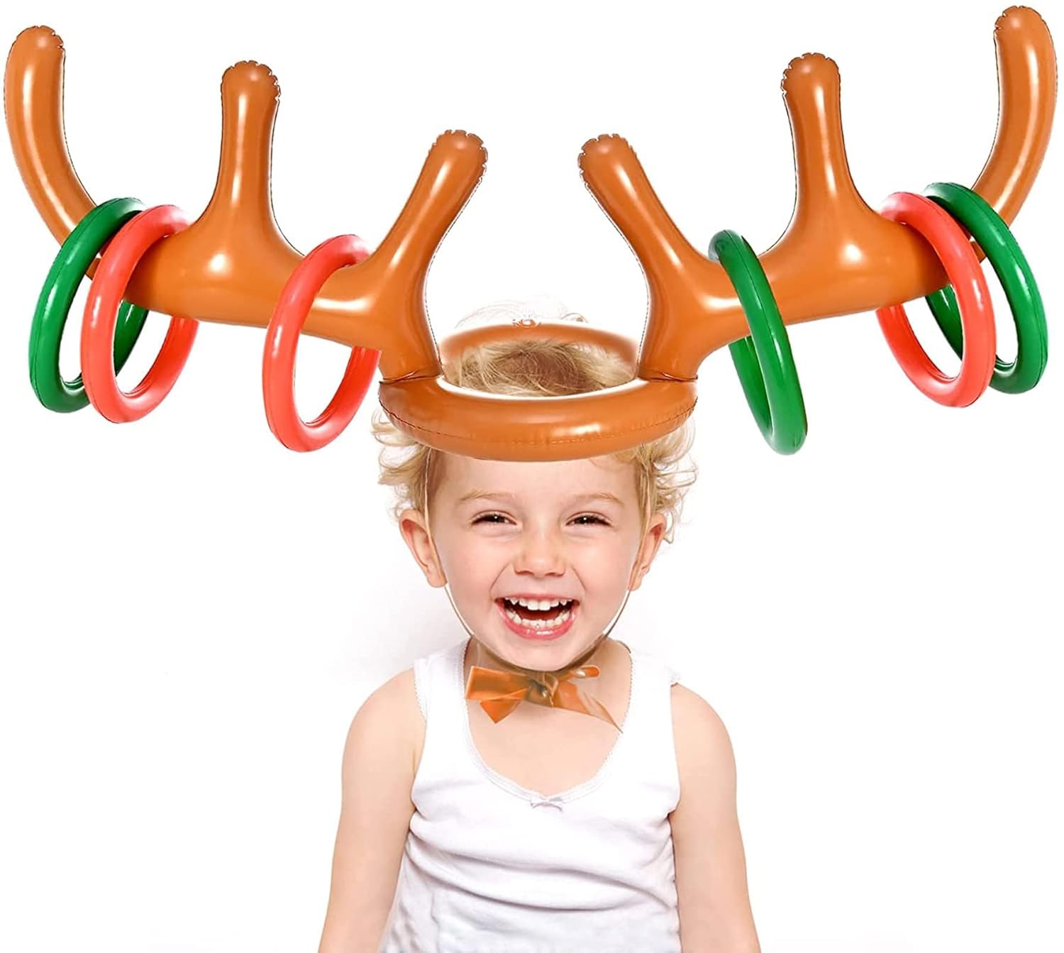7 PCS Christmas Party Toss Game Set Inflatable Reindeer Antler Hat, Christmas Stocking Fillers with 6 Inflatable Rings 1 Antler for Kids Adults Christmas Eve Box Fillers Family Fun Games 7 PCS Christmas Party Toss Game Set Inflatable Reindeer Antler Hat, Christmas Stocking Fillers with 6 Inflatable Rings 1 Antler for Kids Adults Christmas Eve Box Fillers Family Fun Games