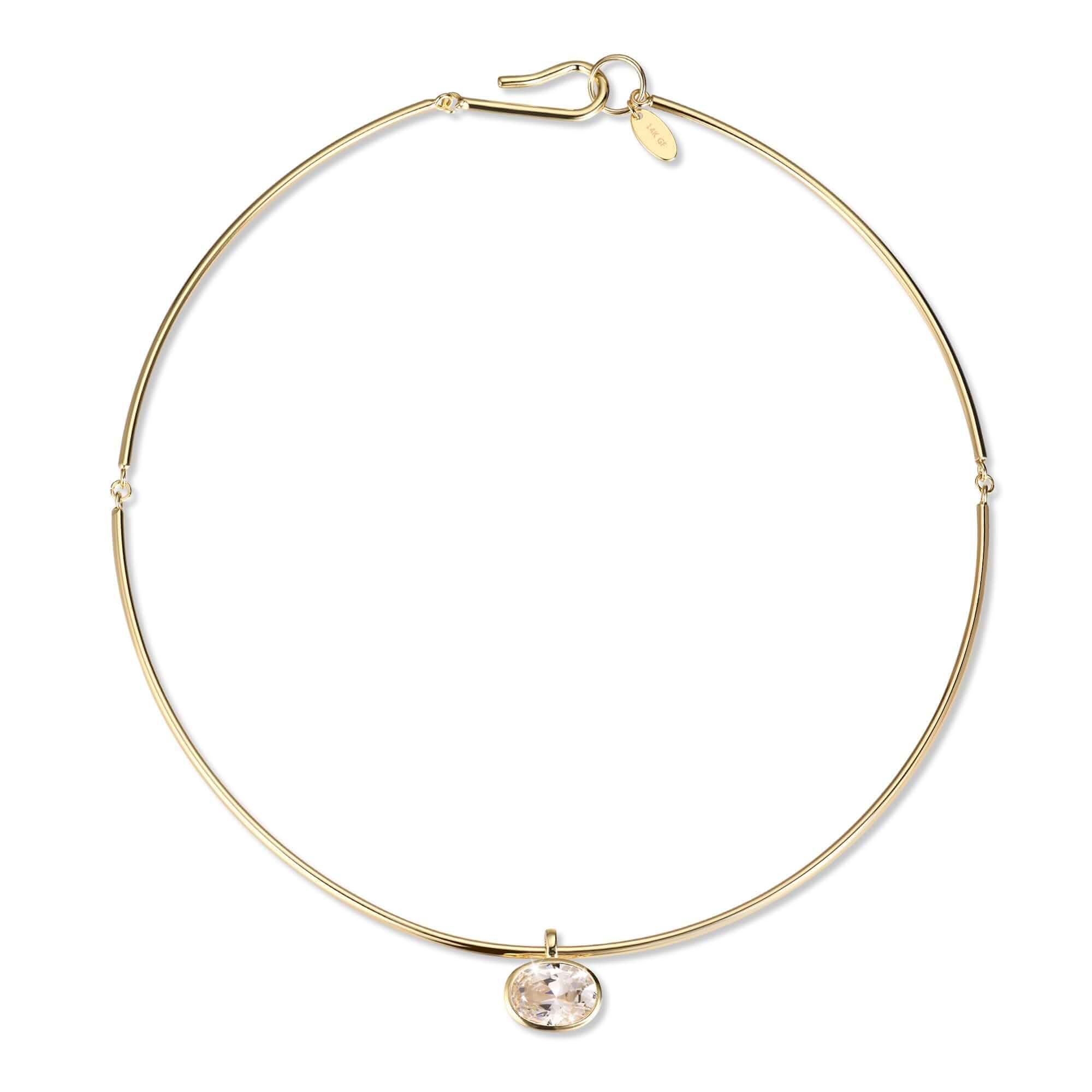 Gold Choker Necklace for Women 14k Gold Plated Collar Necklace CZ Pendants Necklace for Women Dainty Trendy Minimalist Charm Wire Choker Jewelry Gifts for Women, Mom, Birthday