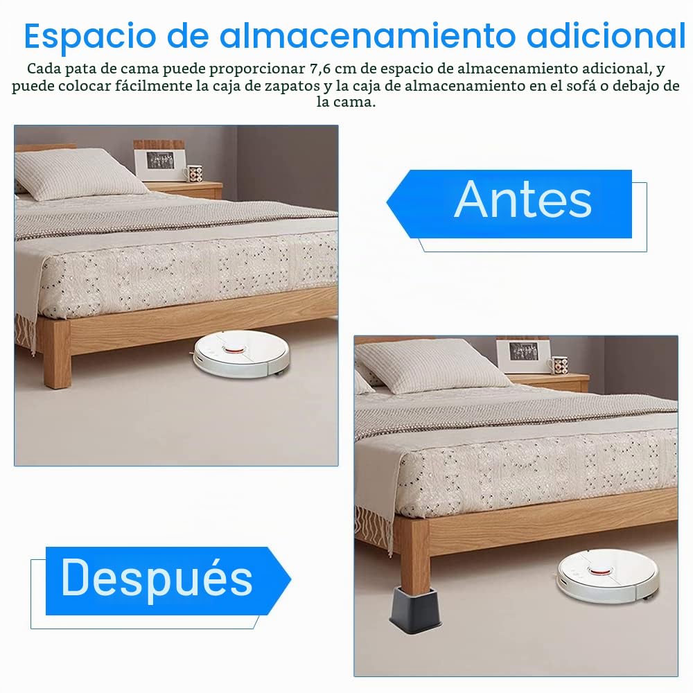 4 elevadores de muebles de 3 pulgadas, bloques elevadores de sillas de cama de 3 pulgadas, pies de elefante, elevadores de sillas elevadoras, bloques de elevación de escritorio resistentes