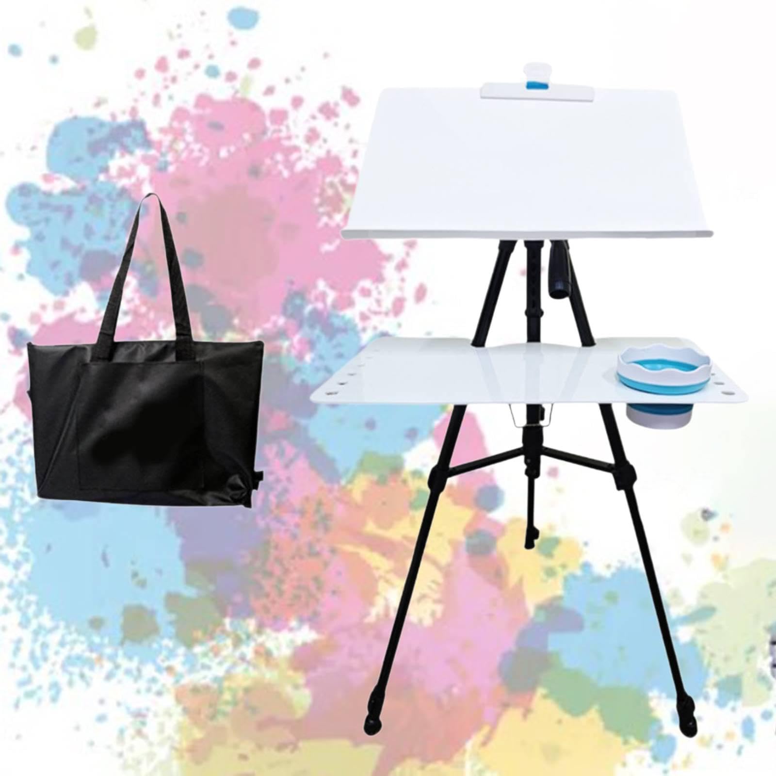 Caballete Portátil, Soporte de Pintura de Metal Ajustable, Soporte Multifuncional para Tablero de Acuarela, Plegable, Telescópico, con Bolsa de