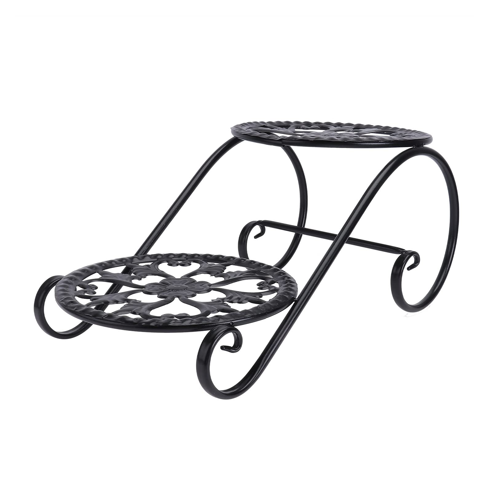 Supporto per piante in ferro battuto Supporto per fiori di ravanello verde Giardino Balcone Supporto per piante in vaso Portavaso Portavasi delicato Portavasi per piante Portavasi per piante (Nero)