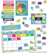 Carson Dellosa Happy Place Classroom Calendar Bulletin Board Set, Calendar with Monthly Calendar ...