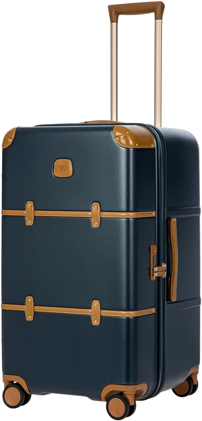 Bric's Bellagio 2.0 Spinner Suitcase - Luxury Hardshell Luggage with Large Wheels, Telescopic Handle, Leather Detailing - Rolling Suitcase for Refined Travel - 29 inch, Navy - Image 2