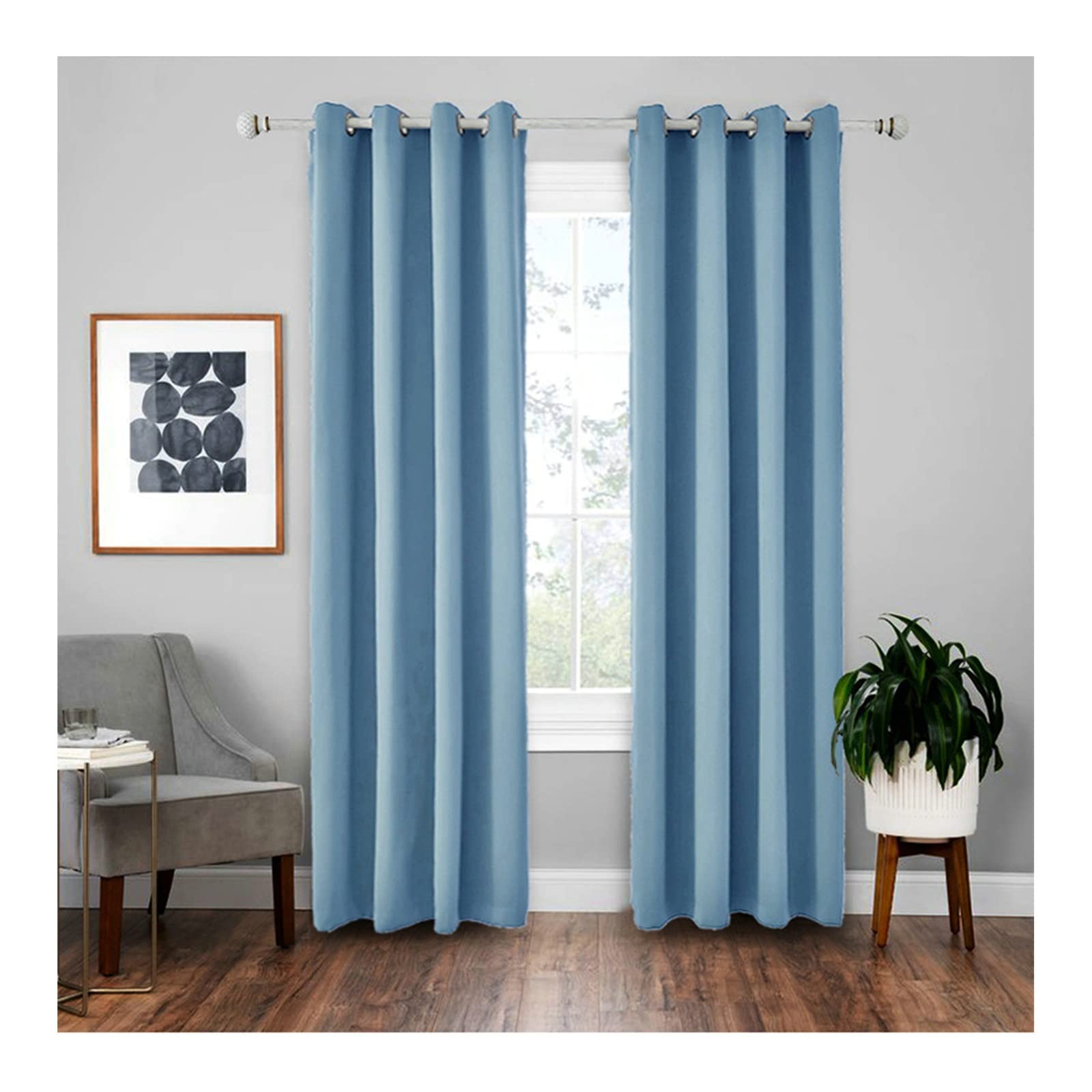 Rideaux occultants pour chambre moderne afin de cr&eacute;er un cocon bleu