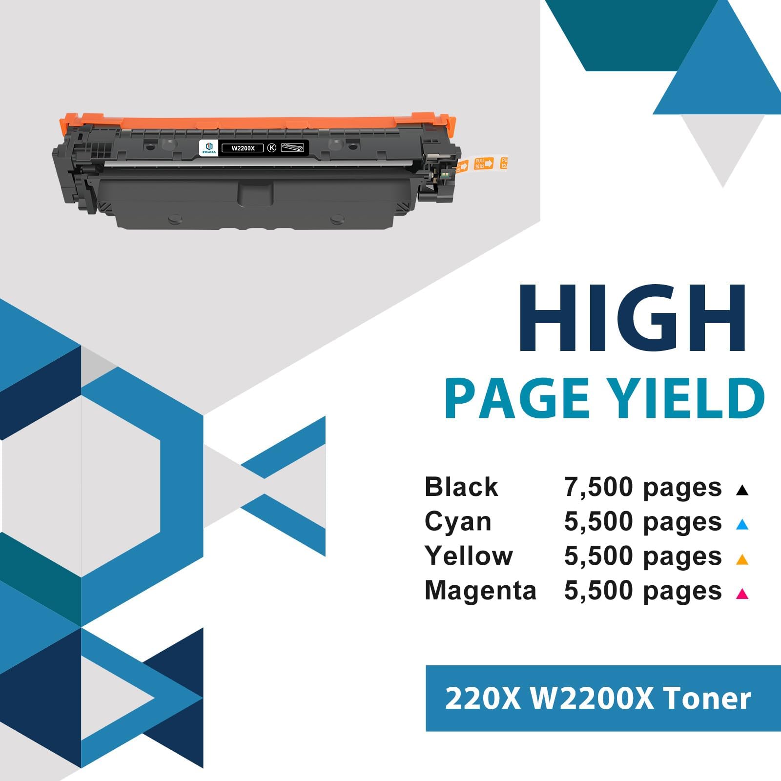 220X 220A Kompatibel für HP MFP 4302dw 4302fdw 4 Pack Toner Mit Chip | Kompatibel für HP Color LaserJet Pro MFP 4202dw 4202dn 4302fdn Schwarz Cyan Gelb Magenta,W2200X W2201X W2202X W2203X