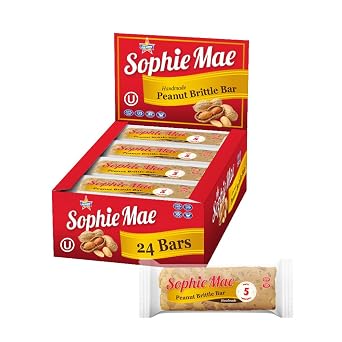 Atkinsons Sophie Mae Peanut Brittle Bar, Salty Sweet, 2.25oz, 24ct Pack
