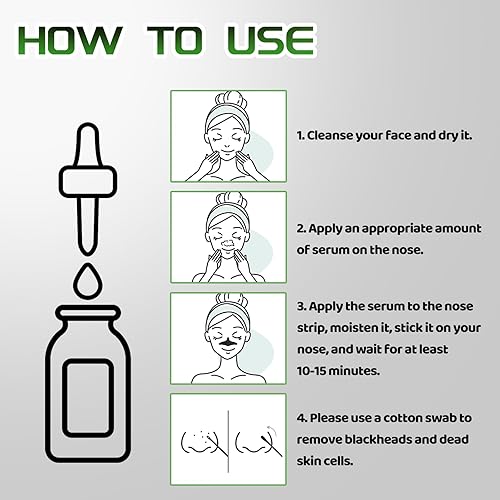 Miniatura 5 de Suero de ácido salicílico, esencia removedor de puntos negros de 2.3 fl oz y 25 tiras de poros de nariz, suciedad de limpieza profunda, poros,