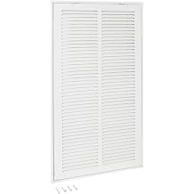 EZ-FLO 12 x 24 Inch Duct Opening Return Air Vent Cover for Wall or Ceiling, Solid Steel Return Air Filter Grille, HVAC Vent Cover, White, 61668