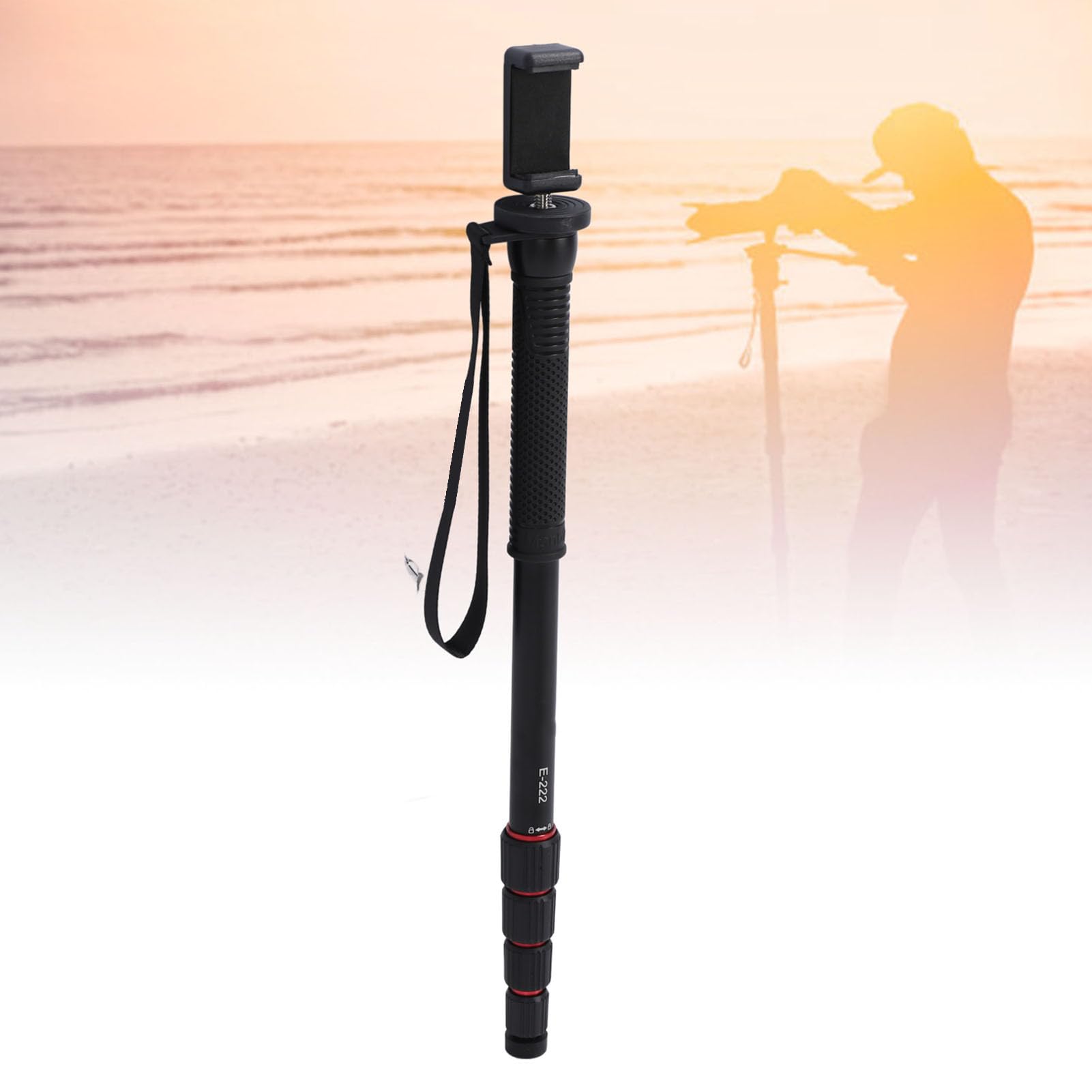 Camera Monopod, Aluminum Alloy Extendable 5 Sections 25mm Tube Diameter 11lb Load Capacity Phone Monopod for DSLR Action Camera, with 1/4 3/8 Thread, for RONIN S