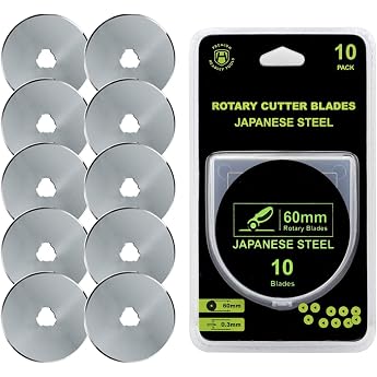 60mm Rotary Cutter Bladepack of 6 Fits Olfa Fiskars Turecut 60MM Quantity 6pc
