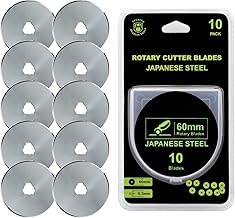 Headley Tools 60mm Rotary Cutter Blade(Pack of 10) Fits Olfa Fiskars Turecut (60MM, Quantity 10pc)