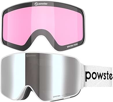 powster LIGHTYEAR スキーゴーグル LY-Pink-White Amazon | [Powster] スキー スノーボード スケート ゴーグル 中級者
