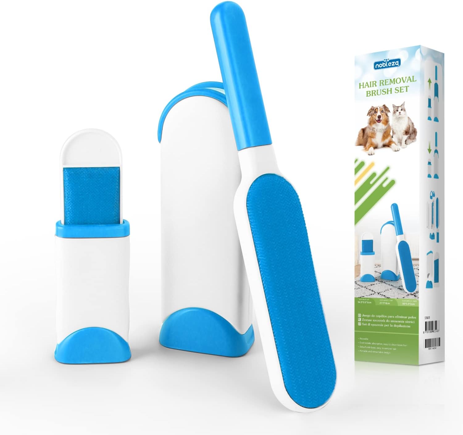 Nobleza Fusselbürste Tierhaare, Wiederverwendbare Fusselrolle, Tierhaarentferner mit extrem