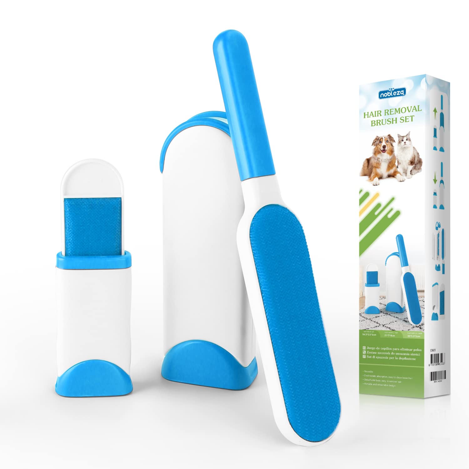 Nobleza Quitapelos para Mascotas, Removedor de Pelo para Mascotas Cepillo de Limpieza Removedor de Pelaje para Perro y Gato, Lavable y Reutilizable Animales Cepillos Depilación