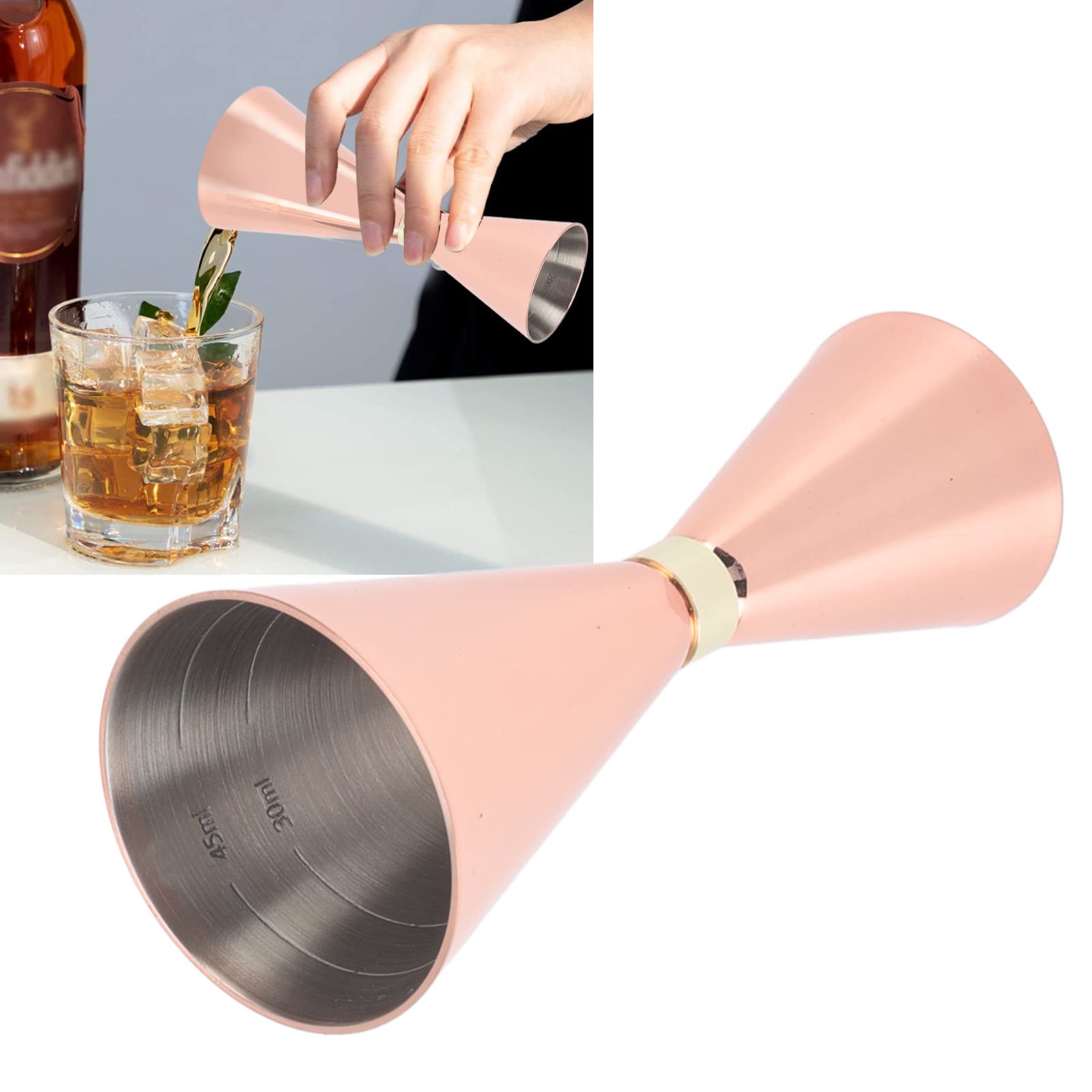 Doseur Cocktail Jigger Premium - Acier Inoxydable 304, 30/60 Ml, Graduations Précises - Pour Bar Maison, Barman, Fête, Facile à Nettoyer
