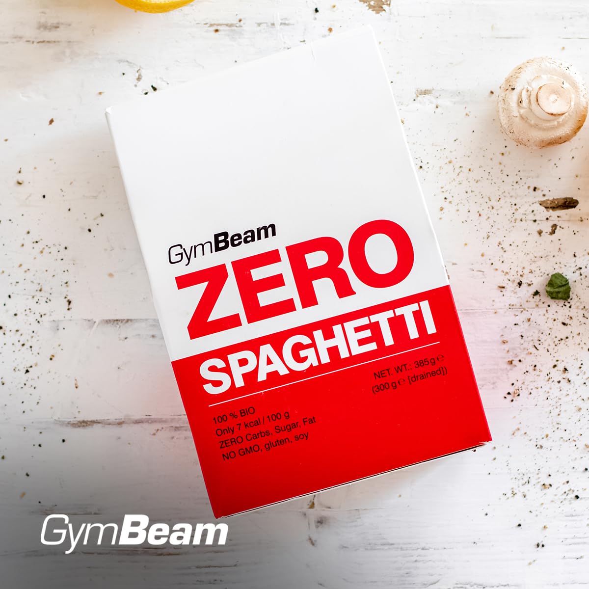 GymBeam Spaghetti Zero BIO 385g, Pasta Ipocalorica di Farina di Konjac, Adatta ai Vegani, Senza Glutine, Quasi Zero Carboidrati e Grassi, Ideale per la Perdita di Peso (385 g (Confezione da 10))