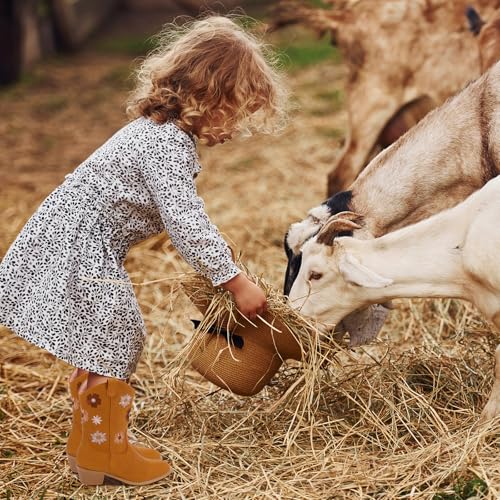 RLW Girls Cowboy Boots with Floral Embroidered, Western Cowgirl Boots for Toddler/Little/Big Kids4