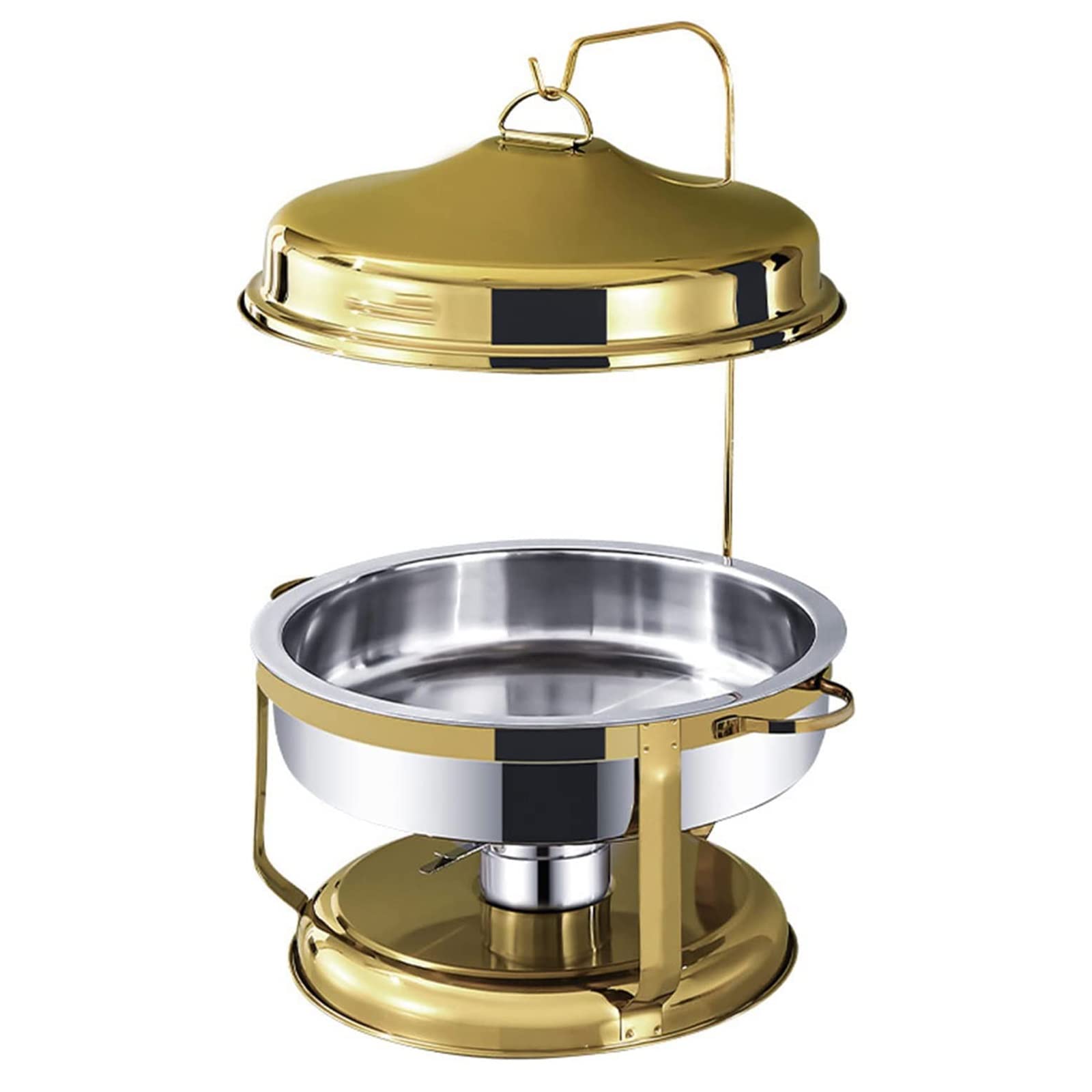 Réchaud rond en acier inoxydable 9 L avec serveurs de buffet et chauffe-plats
