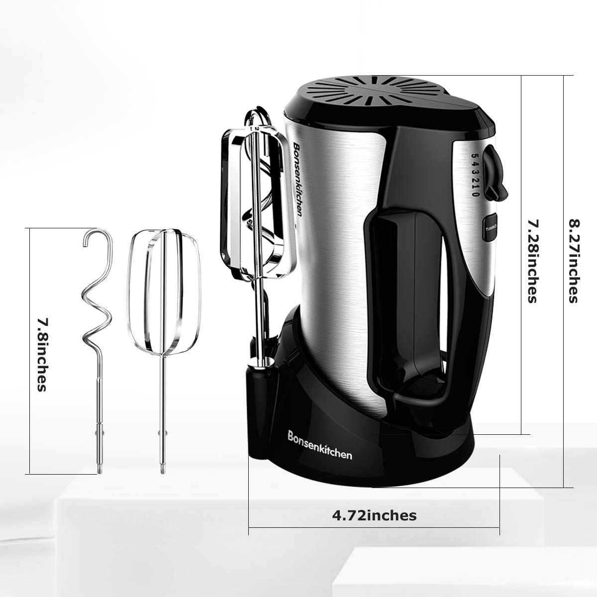 Buy Electric Hand Mixer, Bonsenkitchen Powerful Handheld Mixer with 5