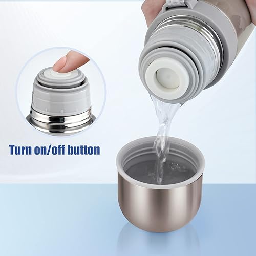 Miniatura 3 de Botella termo de acero inoxidable soporte para bebidas calientes sin BPA taza aislada que mantiene el calor y el frío durante horas perfecta para