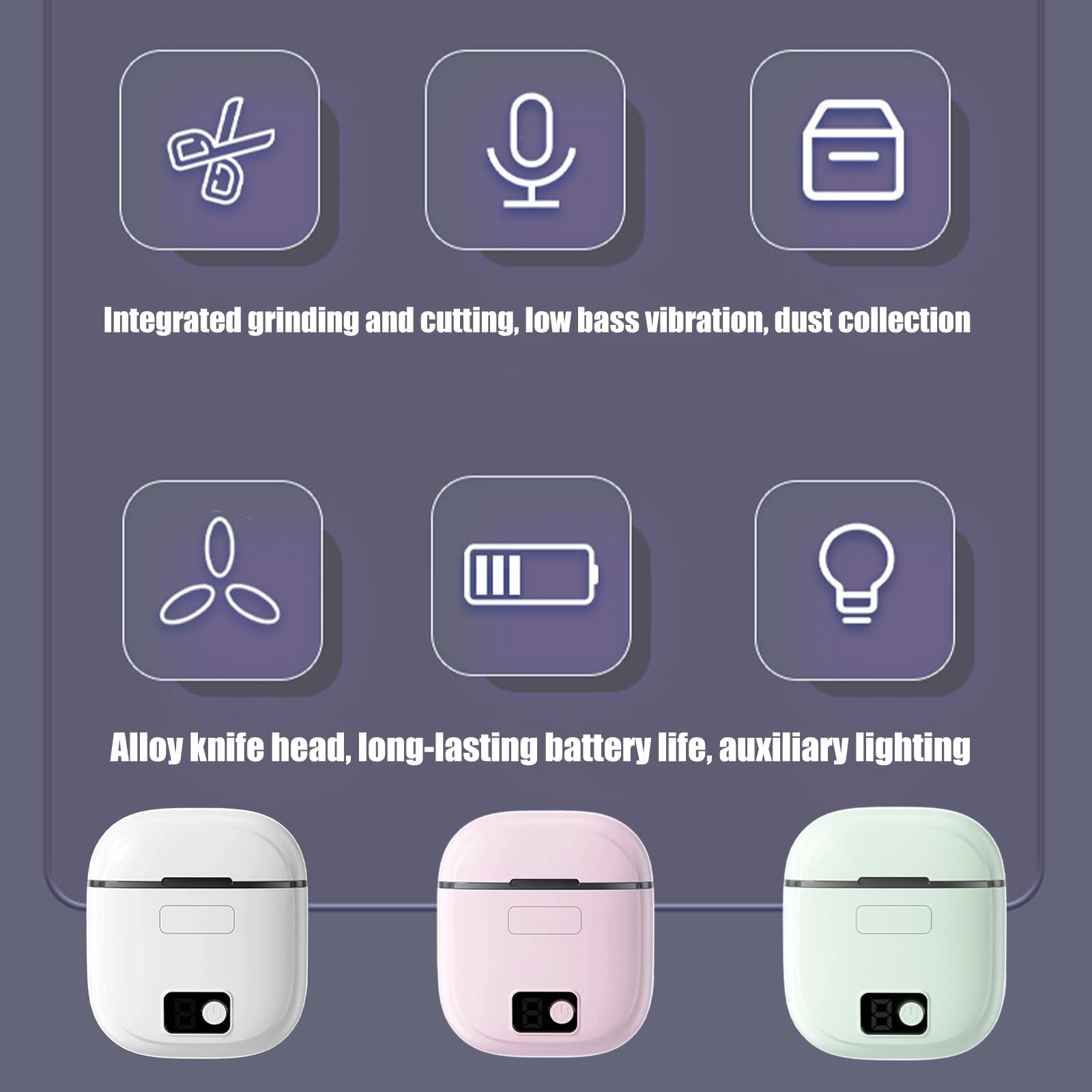 Macinino elettrico portatile per unghie con taglierina automatica a LED e pinza per cuticole per una facile manutenzione efficiente smerigliatrice elettrica con integrato