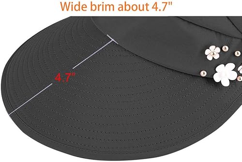 Miniatura 4 de HindaWi Sombreros de sol para mujer de ala ancha, sombrero de sol protección UV, visera de protección para la playa, visera empaquetable