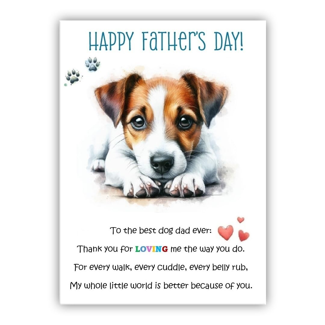 Father’s Day Card From the Dog. Multiple Breeds Available. Cute Fathers Day Pet Card. To The Best Dog Dad. (• Jack Russel Terrier)
