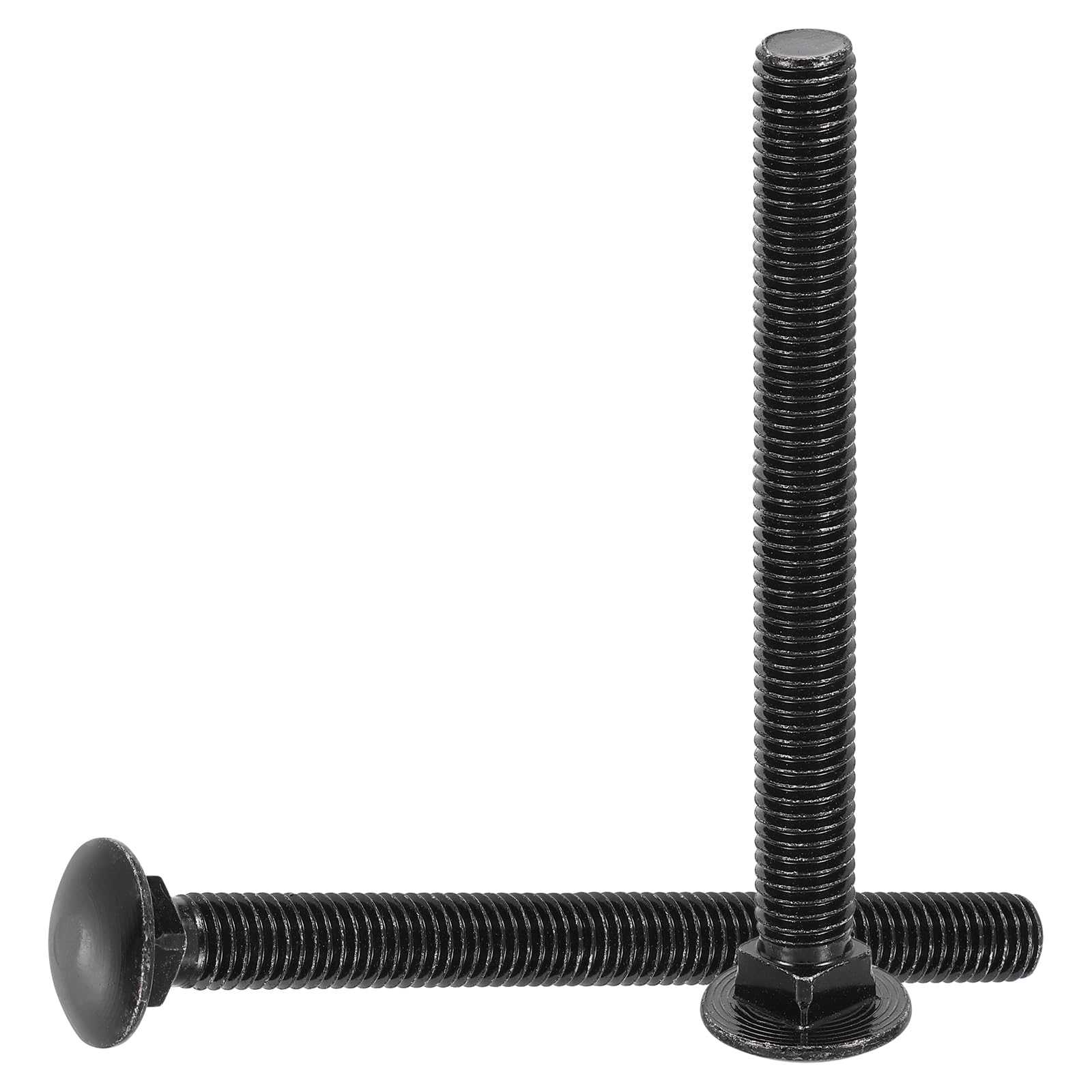 QUARKZMAN 10Pcs Bulloni A Testa Tonda Con Collare Quadrato 1/2"-13x5" Nero